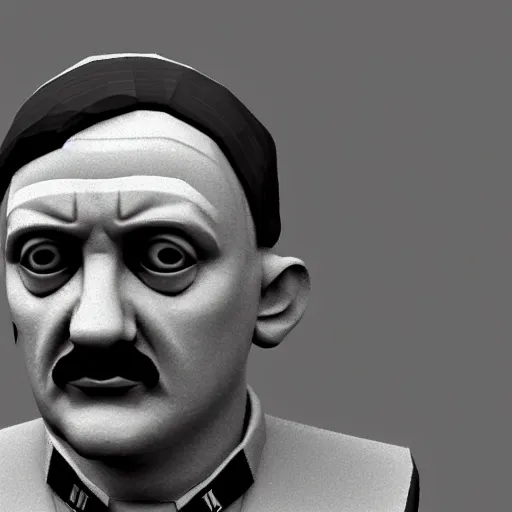 Prompt: adolf hitler, low - poly 3 d model, rendered in octane, ambient occlusion