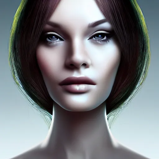 Image similar to beautiful artificial woman face depicted from the distillation of computer code. Digital Art. Trending on ArtStation