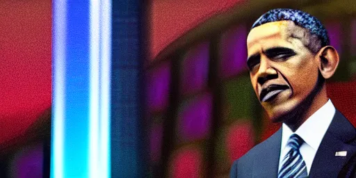 Image similar to president obama in fortnite, cinematic, dramatic, unreal engine