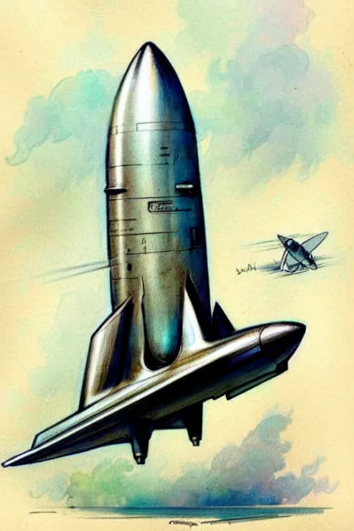 Image similar to (((((1950s rocketship . muted colors.))))) by Jean-Baptiste Monge !!!!!!!!!!!!!!!!!!!!!!!!!!!