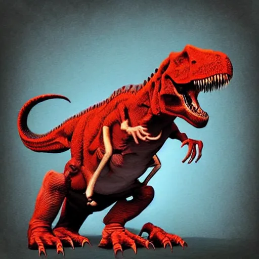 Prompt: “T-rex with long arms, digital art, artstation”