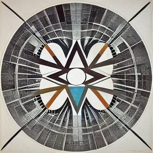 Prompt: a beautiful genius-like composition of incredibly profound symbolic abstract art expressing the nature of time, wondrous, benign and numinous by M. C. Escher and by Hilma af Klint and by Herbert Marcuse
