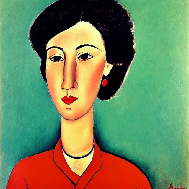 Prompt: a beautiful painting puyi, by andy warhol amedeo modigliani realistic oil painting