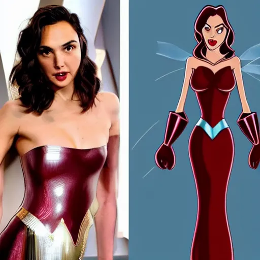 Image similar to gal gadot as jessica rabbit