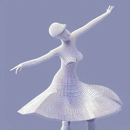 Image similar to a 3d illustration of a beautiful woman dancing