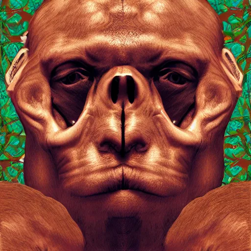 Prompt: human head with little monkeys inside it, digital art, hyper detailed