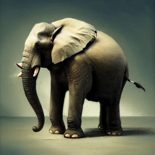 Prompt: elephant wearing a tutu teaching ballet, greg rutkowski