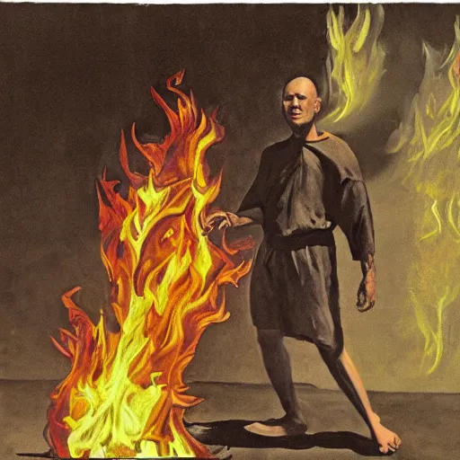 reinterpretation of the photo titled the burning monk Stable