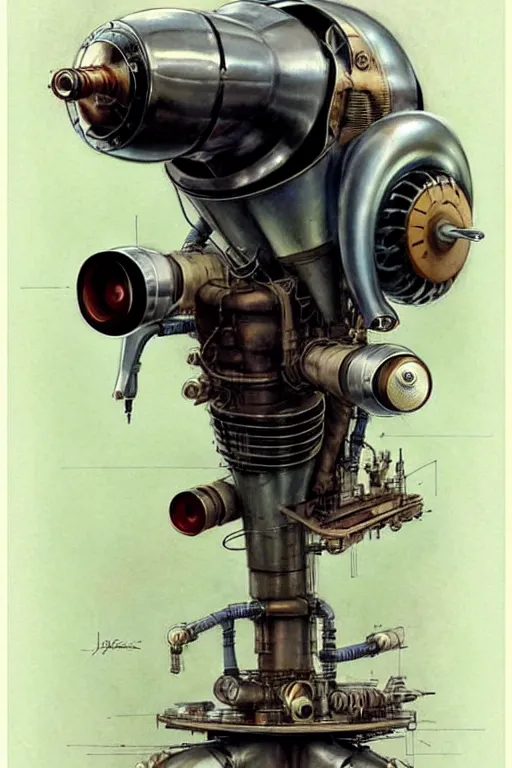 Prompt: ( ( ( ( ( 1 9 5 0 s retro future jet engine robot. muted colors. ) ) ) ) ) by jean - baptiste monge!!!!!!!!!!!!!!!!!!!!!!!!!!!!!!