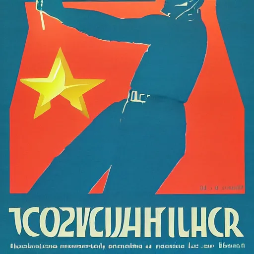 Image similar to soviet propaganda poster of a big bellied trucker