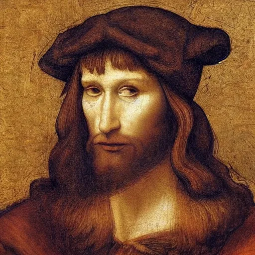 Image similar to Portrait of xQc by Leonardo Da Vinci , oil painting