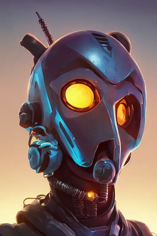 Image similar to epic mask helmet robot ninja portrait stylized as fornite style game design fanart by concept artist gervasio canda, behance hd by jesper ejsing, by rhads, makoto shinkai and lois van baarle, ilya kuvshinov, rossdraws global illumination radiating a glowing aura global illumination ray tracing hdr render in unreal engine 5