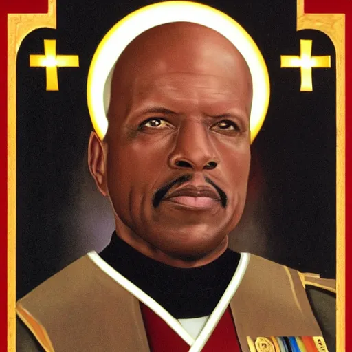 Prompt: commander sisko, catholic icon