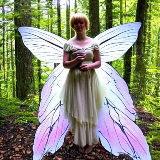 Image similar to photo of a real-life stunningly beautiful cottagecore fairy