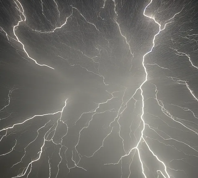 Prompt: 4 k hd, high detail photograph of a lightning storm, shot with sigma f / 4. 2, 2 5 0 mm sharp lens, wide shot, volumetric lighting, high level texture render