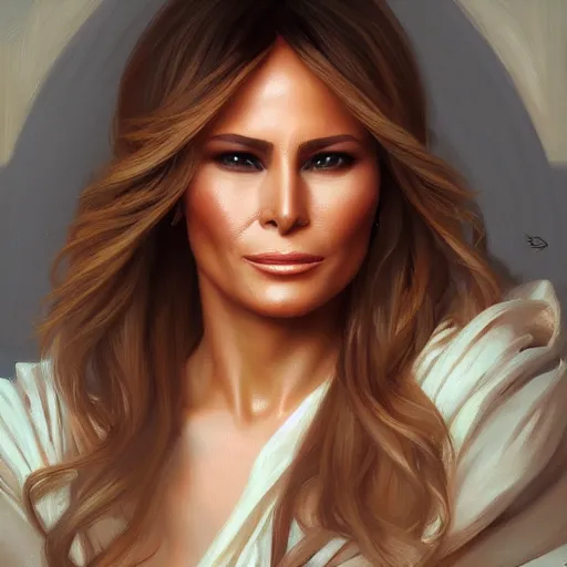 Prompt: a portrait painting of melania trump in the oil painting unreal 5 daz. rpg portrait, extremely detailed artgerm greg rutkowski alphonse mucha vladimir volegov