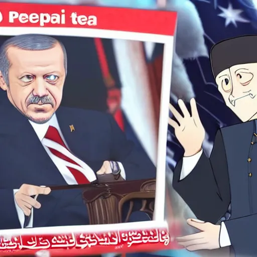 Image similar to recep tayyip erdogan becomes caliph, anime style