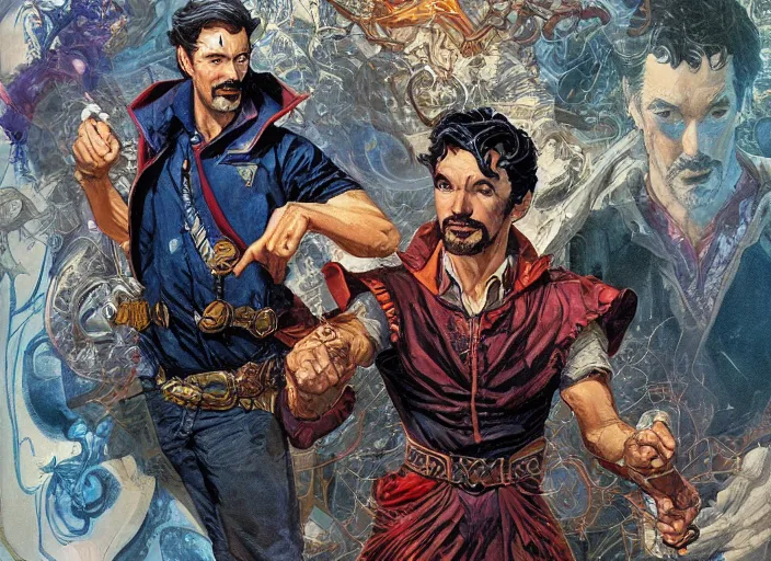 Image similar to a highly detailed senior portrait of stephen strange, james gurney, james jean