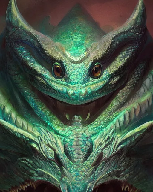 Image similar to curious dragon head with dreamy big eyes, scales, green and blue, highly detailed, digital painting, artstation, concept art, sharp focus, cinematic lighting, illustration, art by artgerm and greg rutkowski