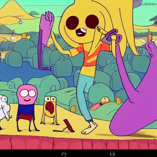 Prompt: a screenshot of from tv show cartoon adventure time. cartoon network.