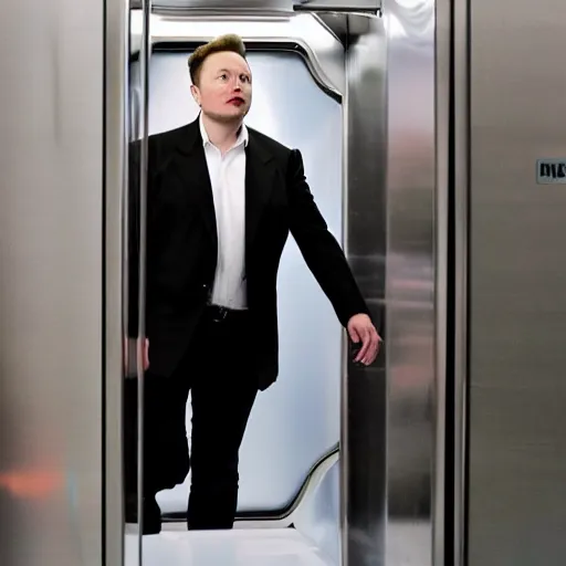 Image similar to Elon Musk inside an elevator