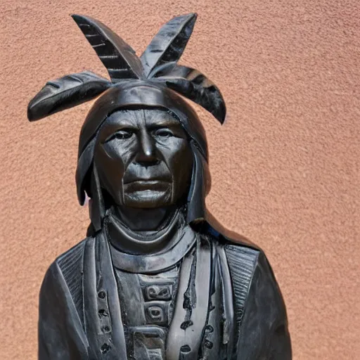 Image similar to metal sculpture of chief seattle