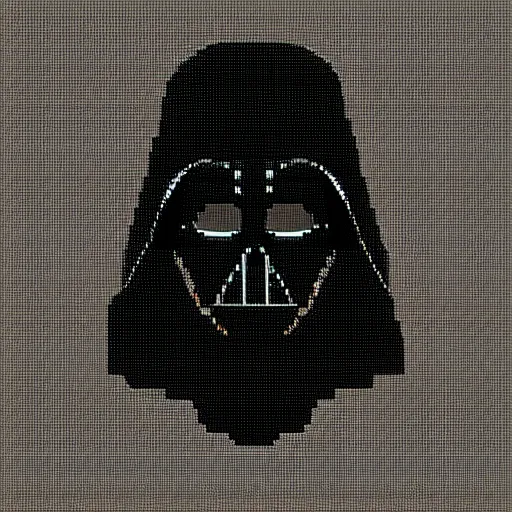 Image similar to pixel art portrait of darth vader, award winning, artstation, detailed, grid