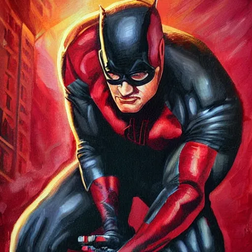 Image similar to daredevil marvel, detailed painting