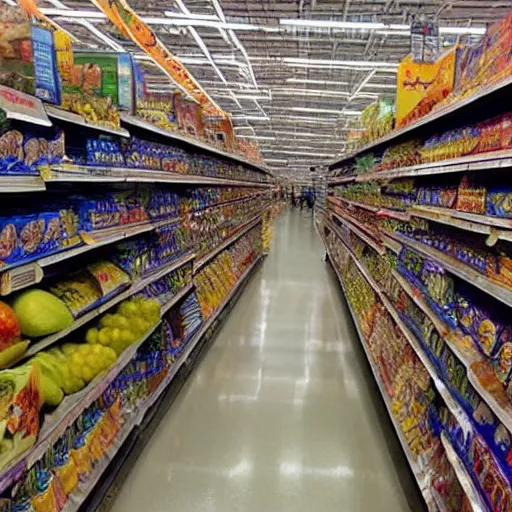 Image similar to hindu gods do their grocery shopping at walmart