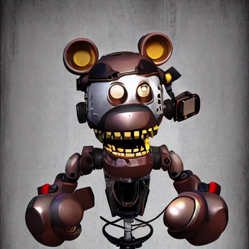 Image similar to a broken animatronic in a part of service room fnaf style photo - realistic digital art