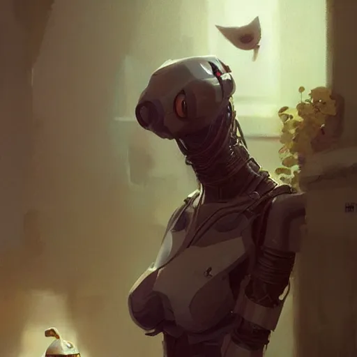 Image similar to 🤖🐈 ,Greg rutkowski, Trending artstation, cinematográfica, digital Art