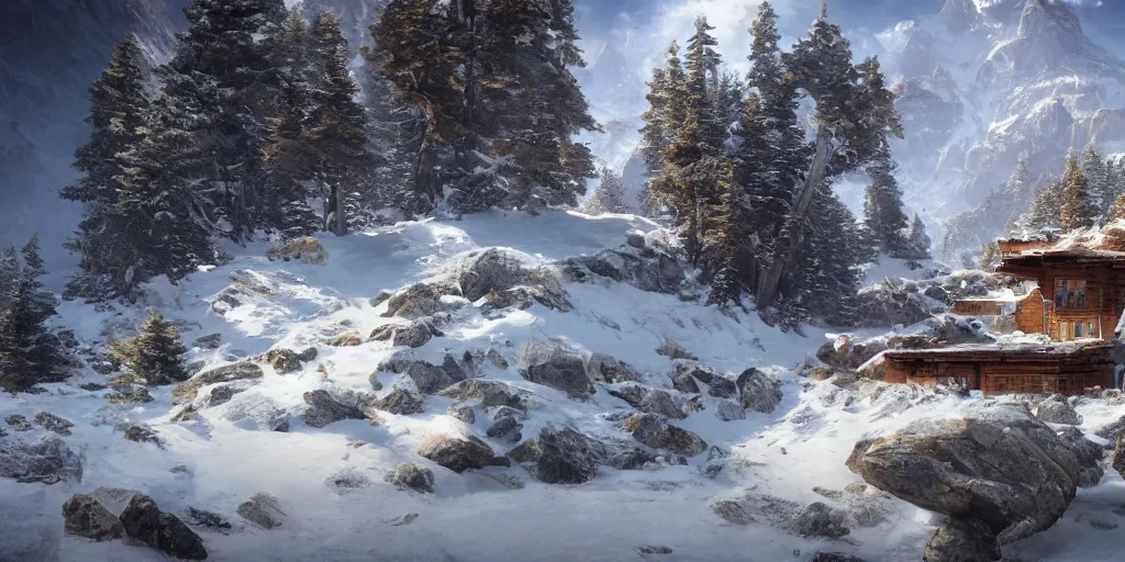 Image similar to let freedom ring from the snow - capped rockies of colorado. let freedom ring from the curvaceous slopes of california. ultrafine highly detailed hyper colorful illustration, sharp focus, rozalski, craig mullins, unreal engine highly rendered, global illumination, radiant light, intricate and detailed environment