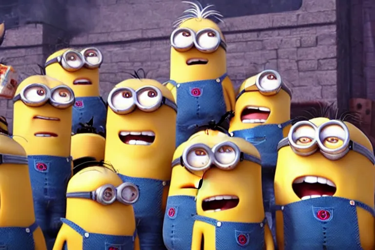 Image similar to guy fieri as all the minions in minions 3 rise of gru