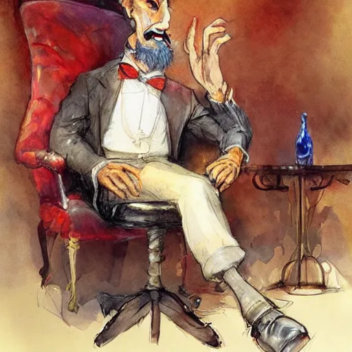 Image similar to the drunk french baron by peter de seve