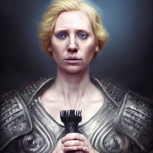 Prompt: donald trump as brienne of tarth, digital painting, extremely detailed, 4 k, intricate, brush strokes, mark arian, artgerm, bastien lecouffe - deharme