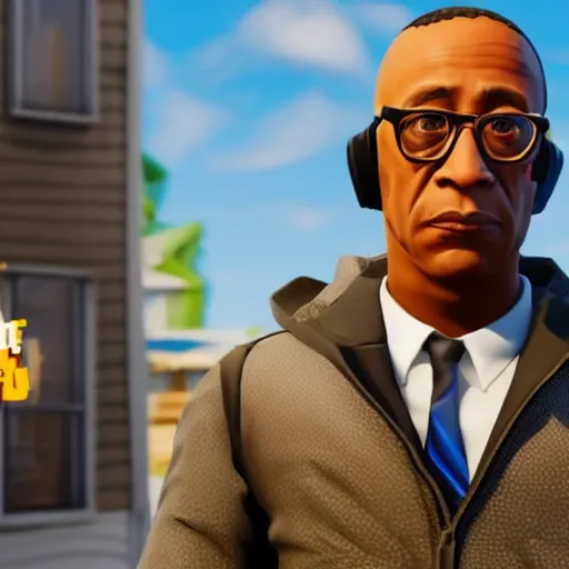 Image similar to gus fring in fortnite