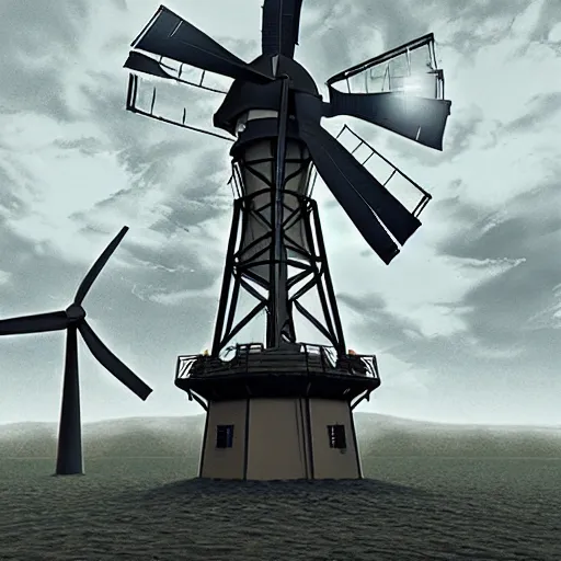 Prompt: nuclear windmill, artstation