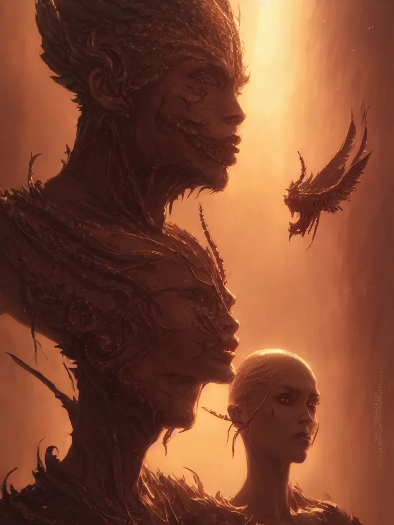 Image similar to highly detailed portrait of mazikeen demon, stephen bliss, unreal engine, fantasy art by greg rutkowski, loish, rhads, ferdinand knab, makoto shinkai and lois van baarle, ilya kuvshinov, rossdraws, tom bagshaw, global illumination, radiant light, detailed and intricate environment