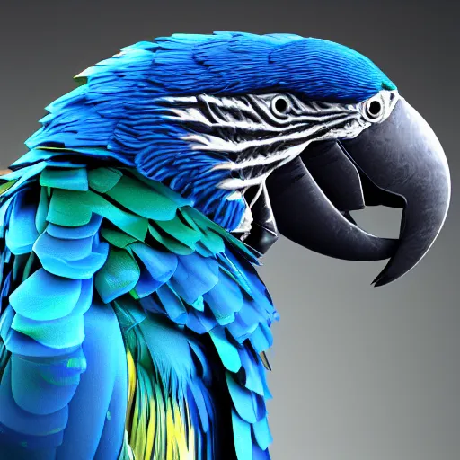 Image similar to fluids paint pouring forming blue parrot, intricate details, 16k, post processing, vivid colors, vray render