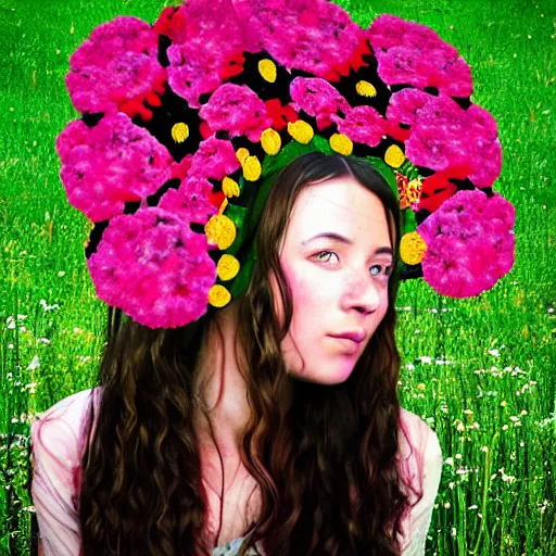 Image similar to flowerhead, girl, flowerfield