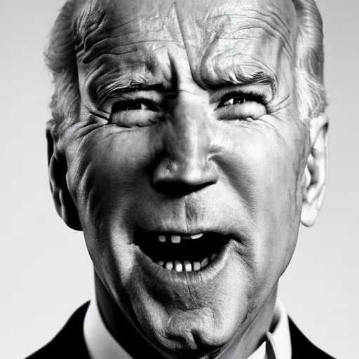 Image similar to closeup of joe biden chewing tabacco, award winning photography, portrait