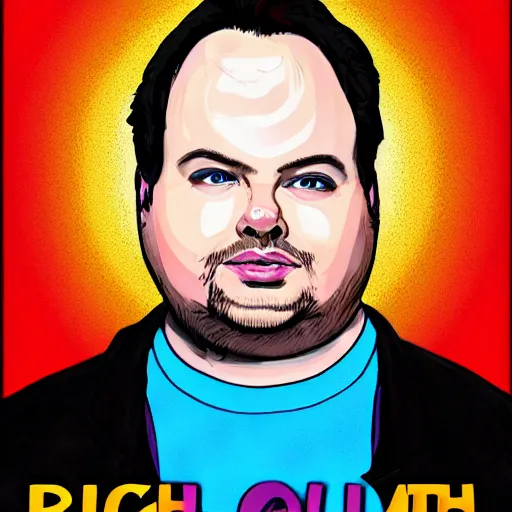 Prompt: Rich Evans worshipped by a cult, digital art