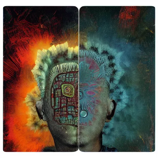 Image similar to deflective fractal boring galaxy rectangle vulture case remoulade wraith, by dan witz and peter paul rubens and jean - michel basquiat, photography, parallax, tarot card