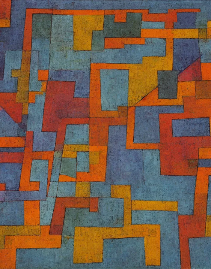 Image similar to hyper detailed industraial & utility flow field by paul klee