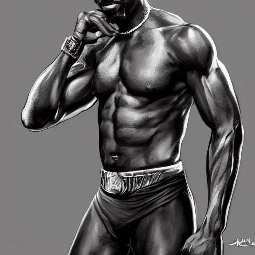Prompt: tupac as black panther, digital painting, extremely detailed, 4 k, intricate, brush strokes, mark arian, artgerm, bastien lecouffe - deharme