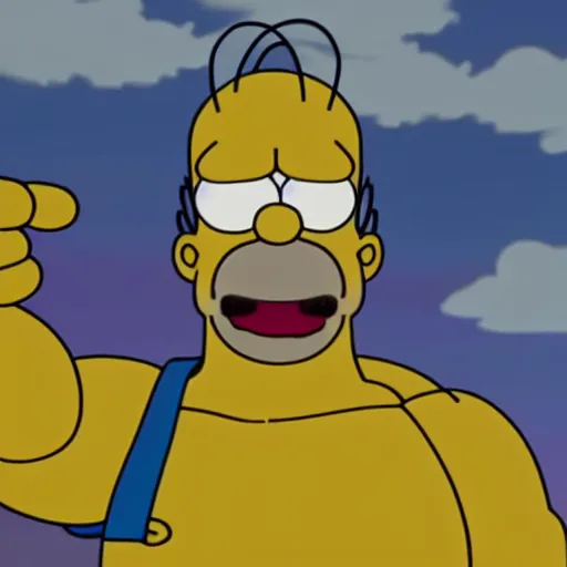 Prompt: CG lifelike Homer Simpson as Thanos, cinematic, 4K