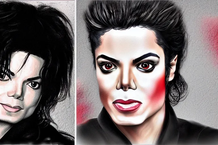 Image similar to michael jackson as a justin bieber, portrait, digital art,