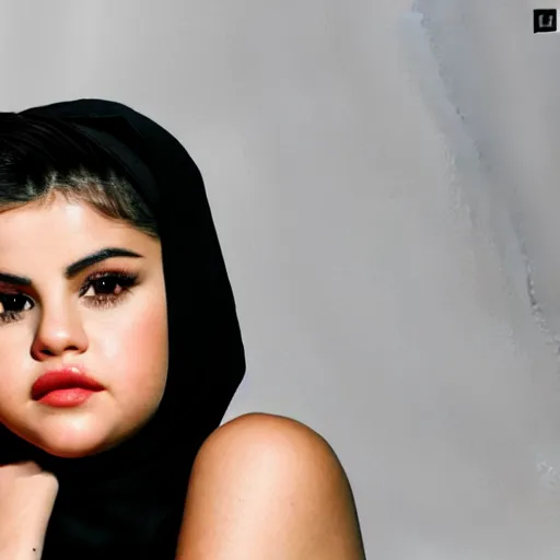 Prompt: portrait of selena gomez wearing the hijab