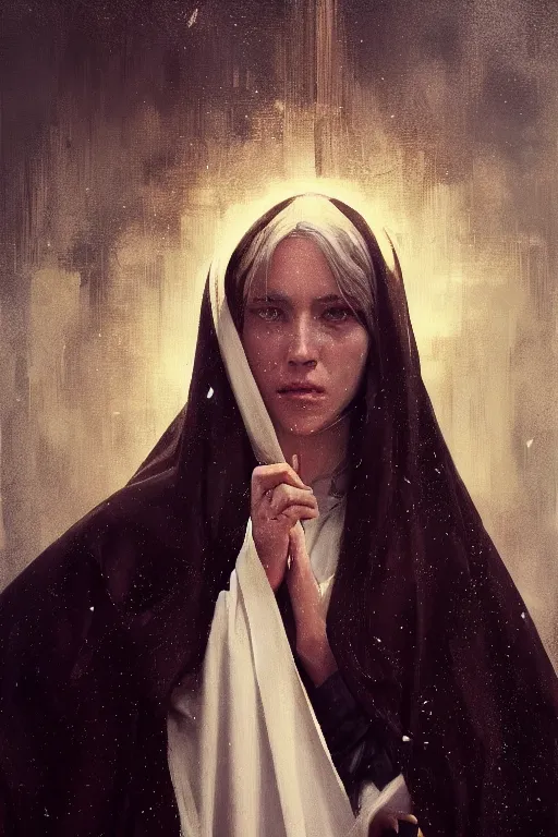 Prompt: catherine of siena by Greg Rutkowski, painting, portrait, trending on artstation