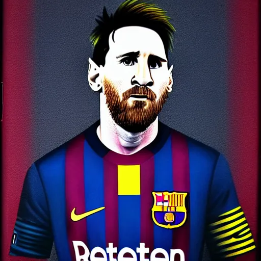 Image similar to a portrait of lionel messi by marry jane ansell